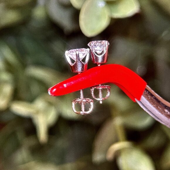 14K Diamond Stud Earrings - Picture 5 of 7